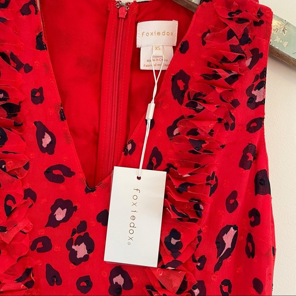 NWT Foxiedox Sassa Leopard Pleat Midi Dress - Picture 7 of 7